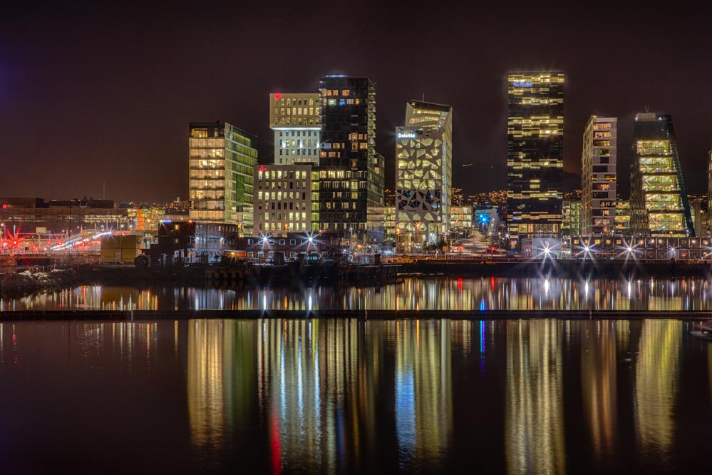 Oslo Norway Skyline Night 320 Oslo Night Stock Videos And